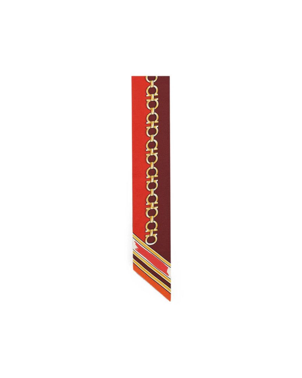 Ferragamo Red Felini Printed Scarf