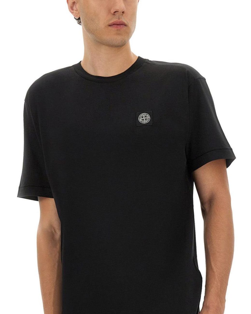 Stone Island Black Crew Neck T-Shirt for men