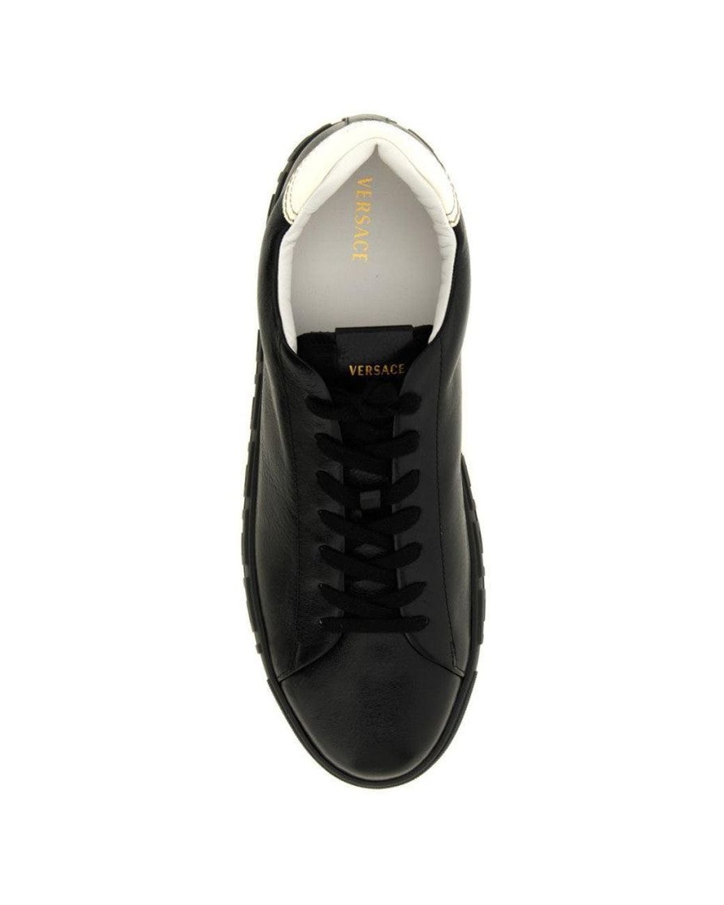 Versace Black Leather Sneakers for men