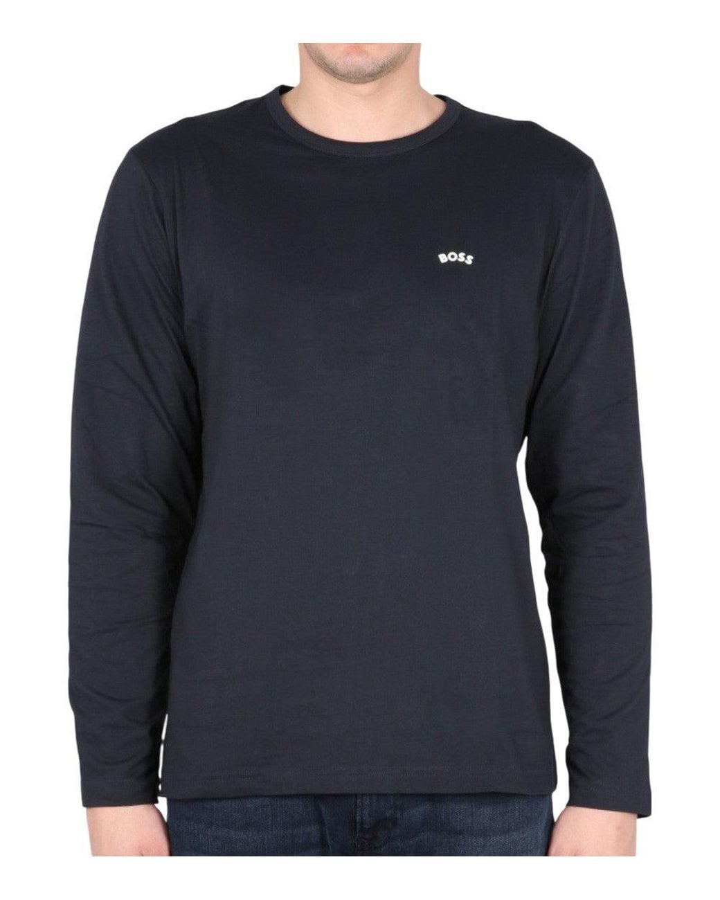 Boss Blue Logo Crew Neck T-Shirt for men