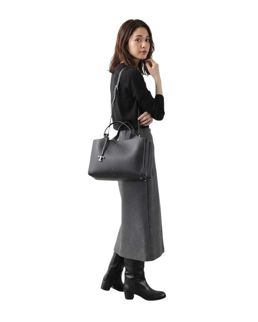 Tod's Black T Timeless Small Tote