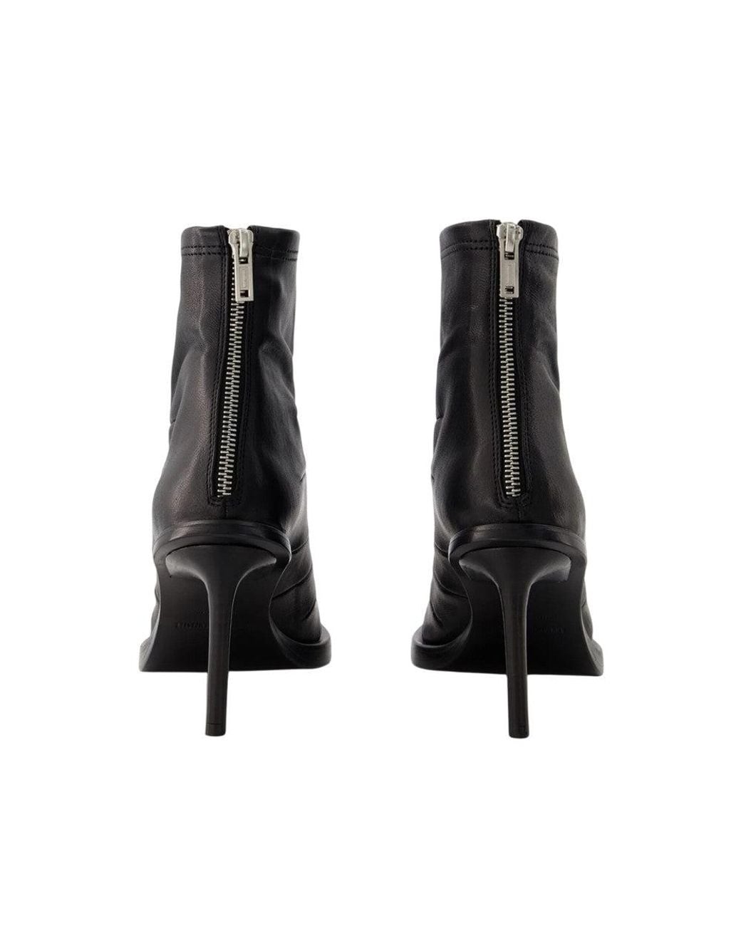 Ann Demeulemeester Black Leather Hedy Ankle Boots