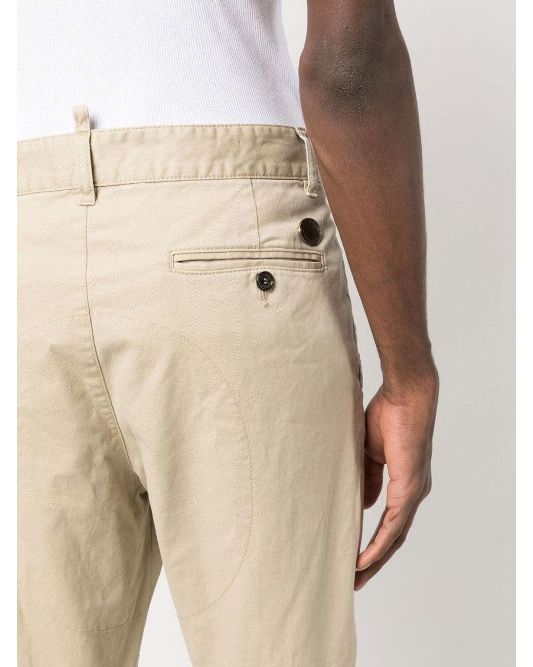 DSquared² Natural Mid-Rise Trousers for men
