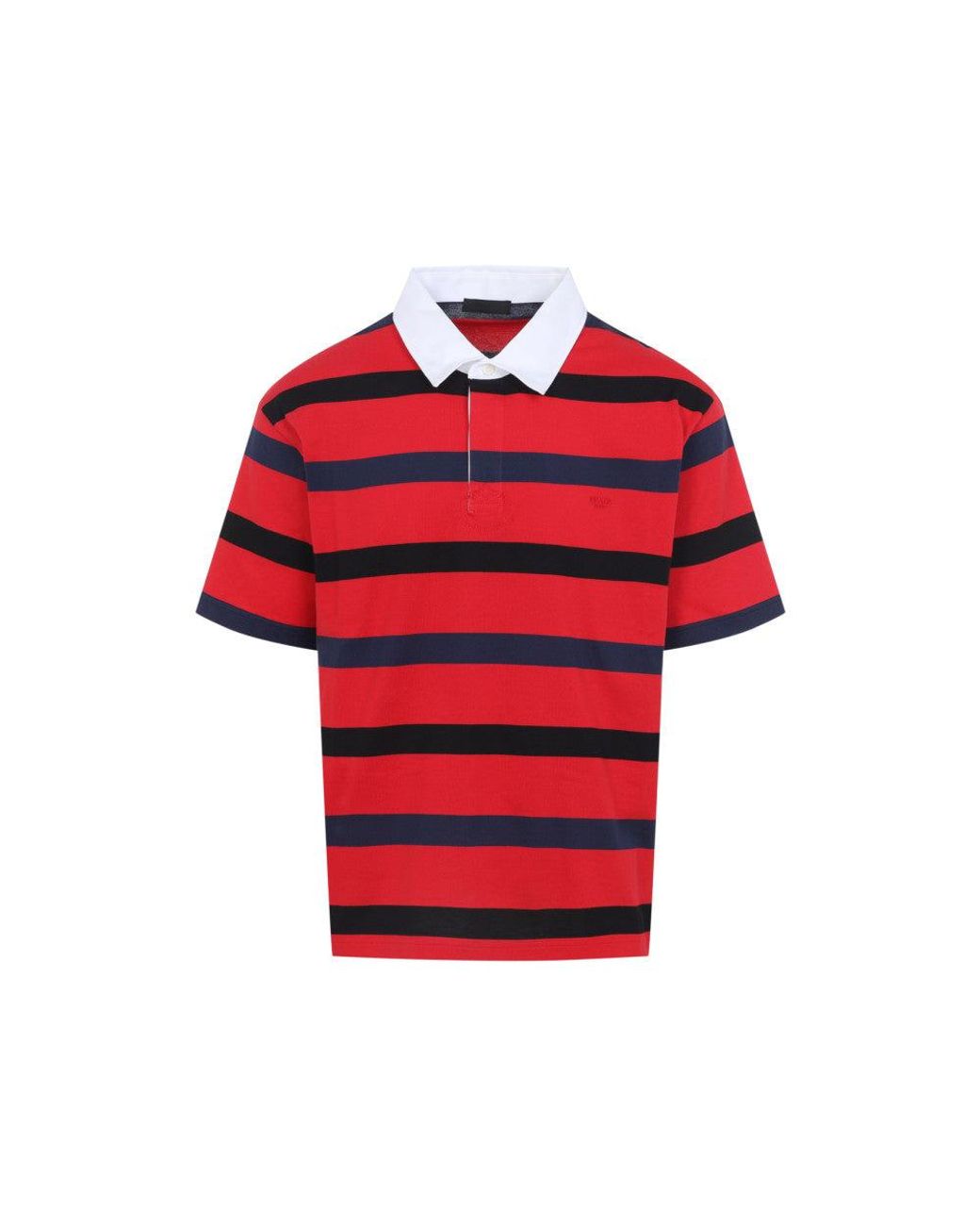 Prada Red Cotton Short Sleeves Polo for men