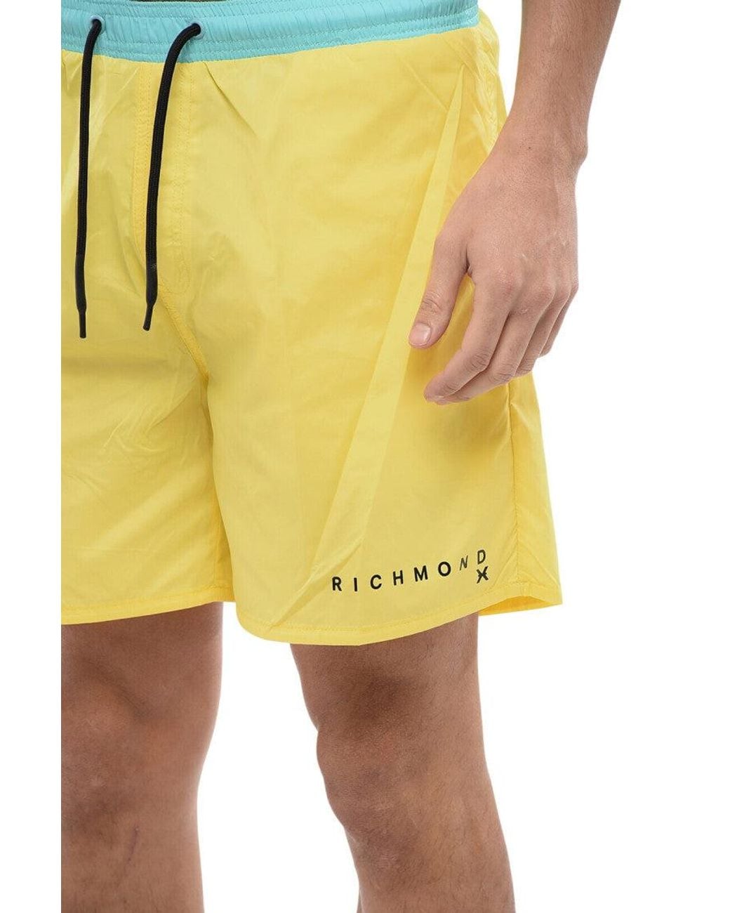 John Richmond Yellow Drawstring Swim Shorts for men