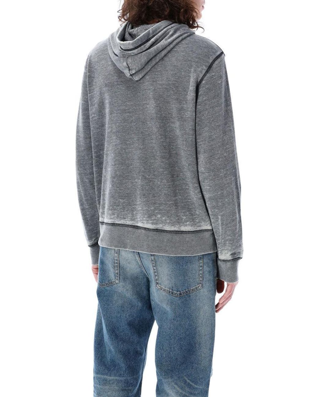 DIESEL Gray Hoodie Sweatshirt for men