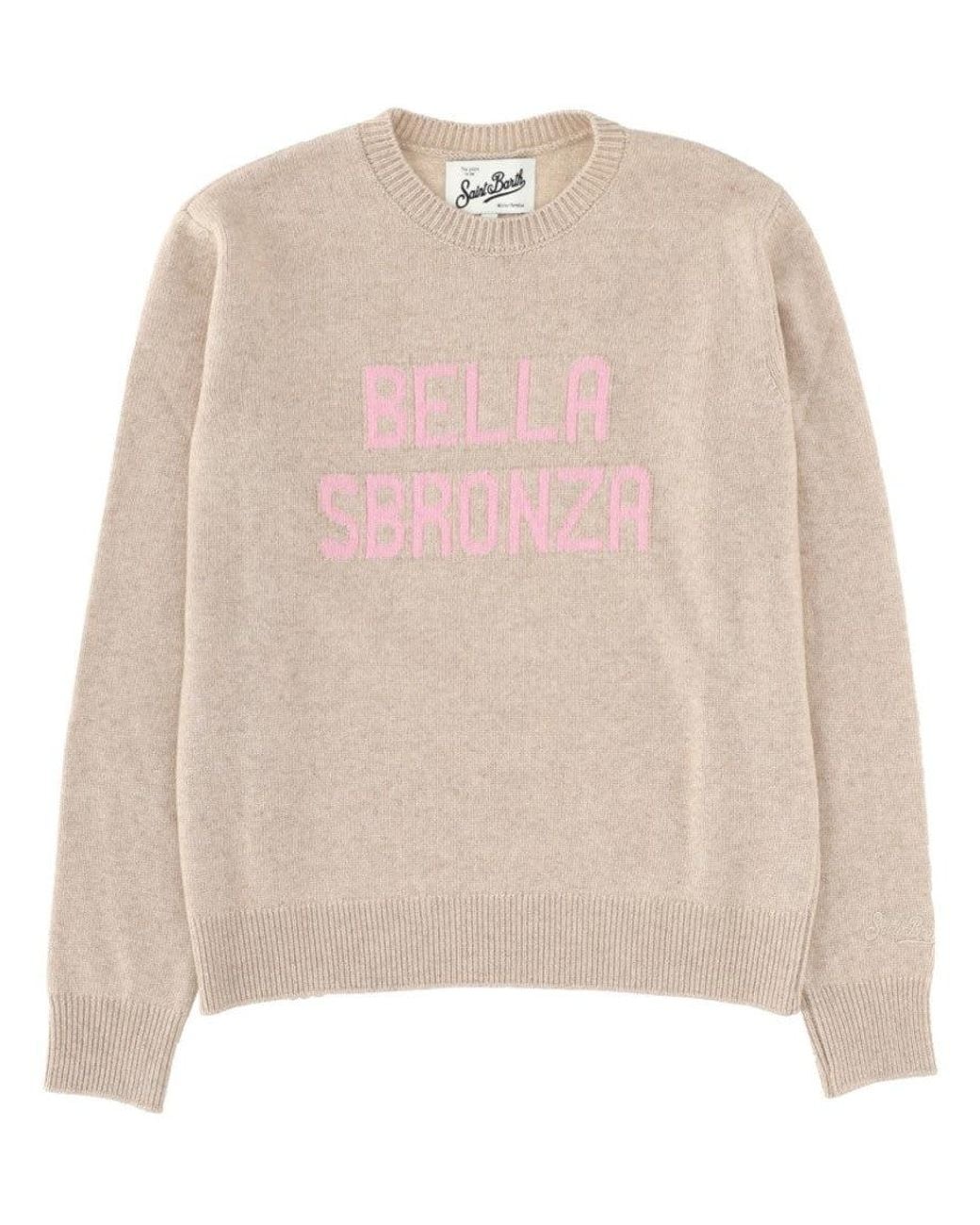 Mc2 Saint Barth Natural Graphic Crew Neck Sweater