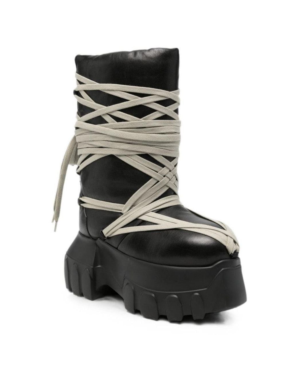 Rick Owens Black Leather Boots