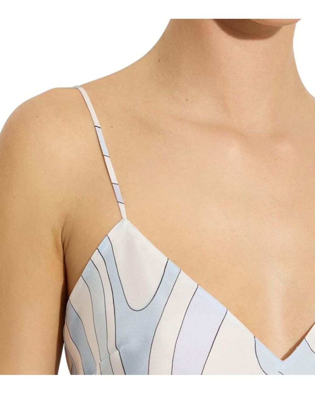 Emilio Pucci Blue V Neck Top