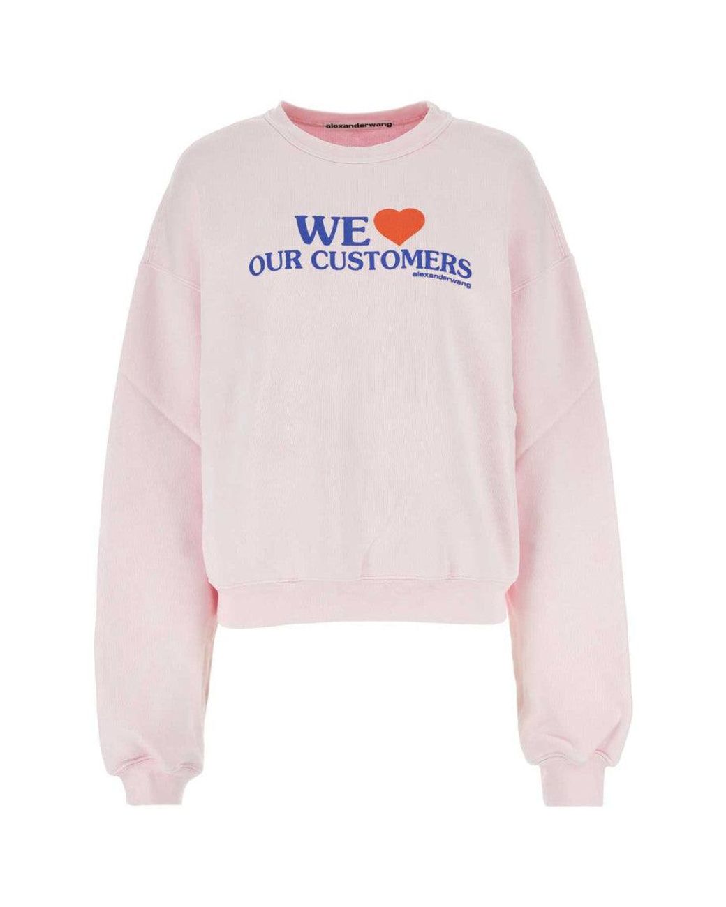 Alexander Wang Pink Logo-Print Cotton Sweatshirt