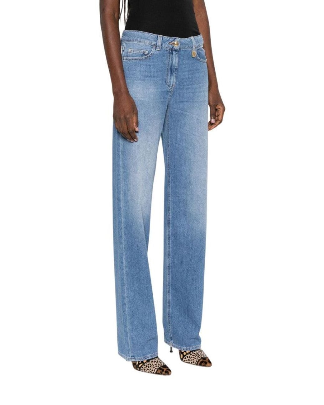 Elisabetta Franchi Black Sky Straight Mid Rise Jeans