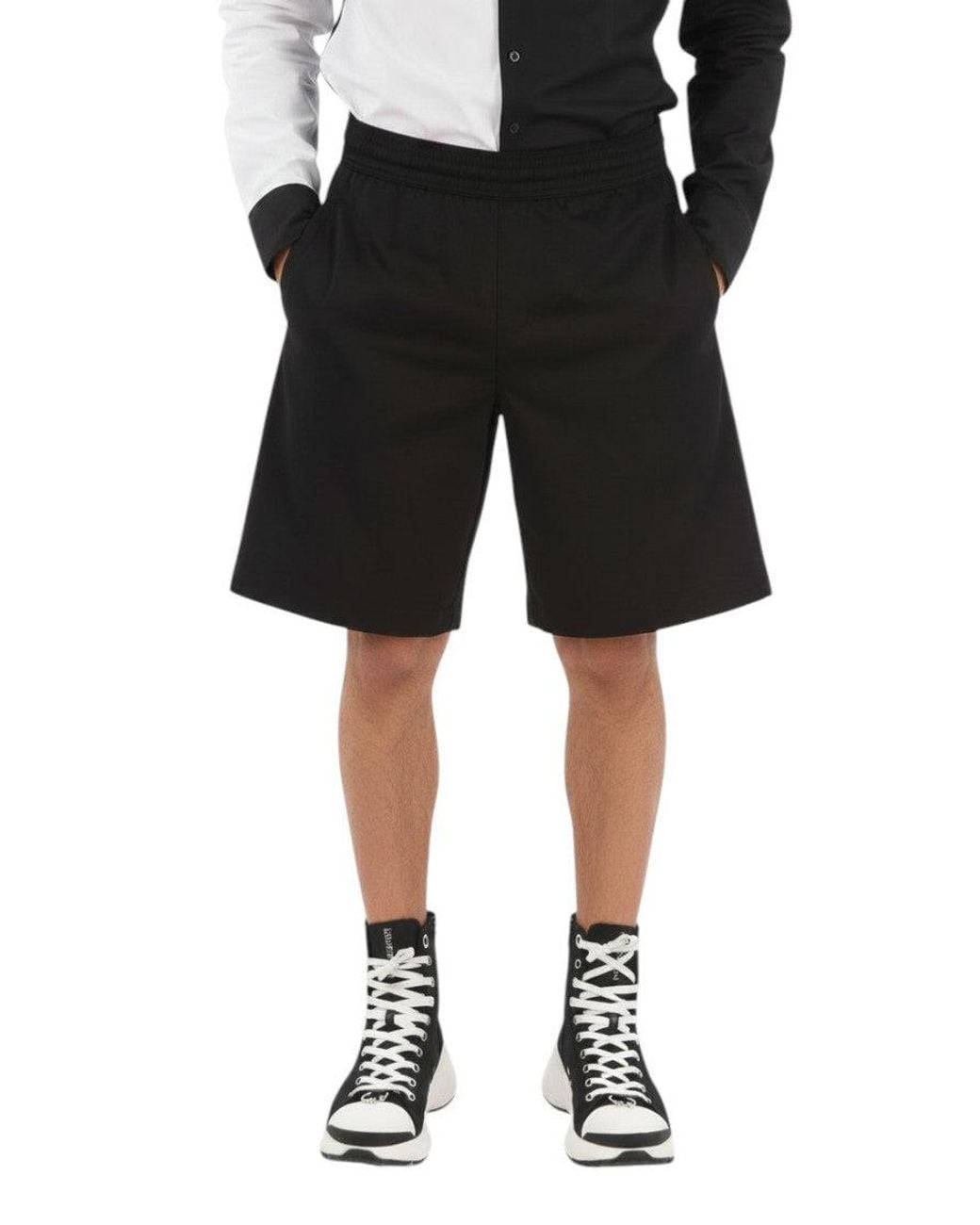 Neil Barrett Black Relaxed Solid Shorts for men