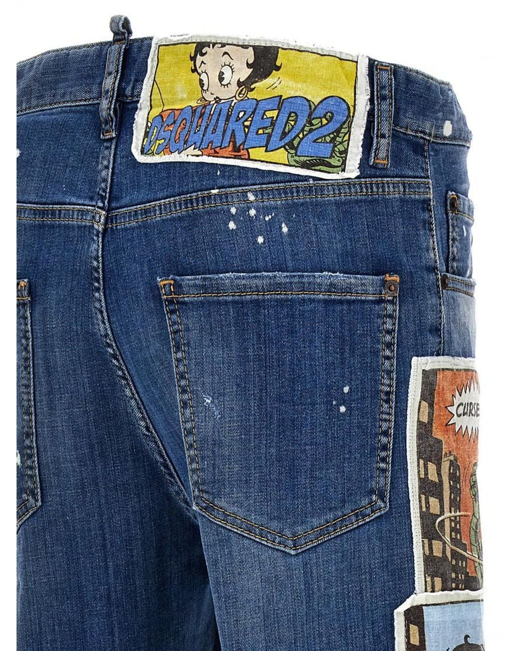 DSquared² Blue Patchwork Jeans for men