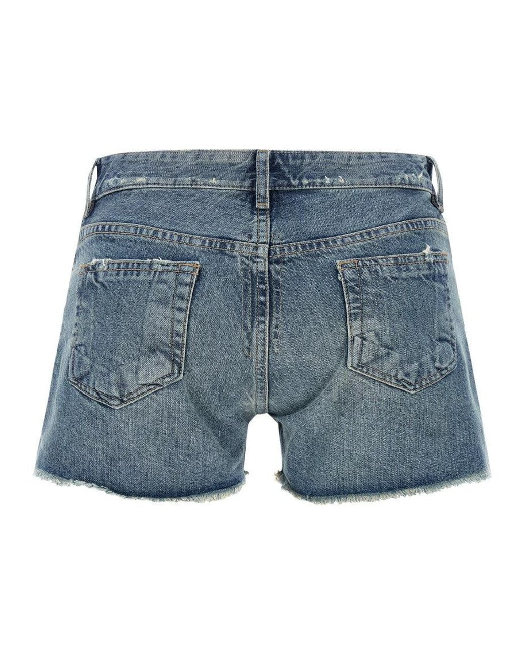 Rick Owens Blue 'Lana Cut Offs' Shorts