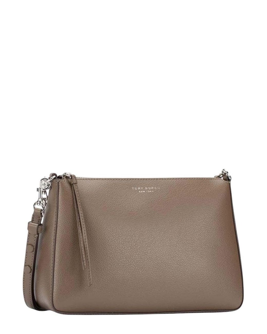 Tory Burch Brown Taupe Perry Medium Shoulder Bag