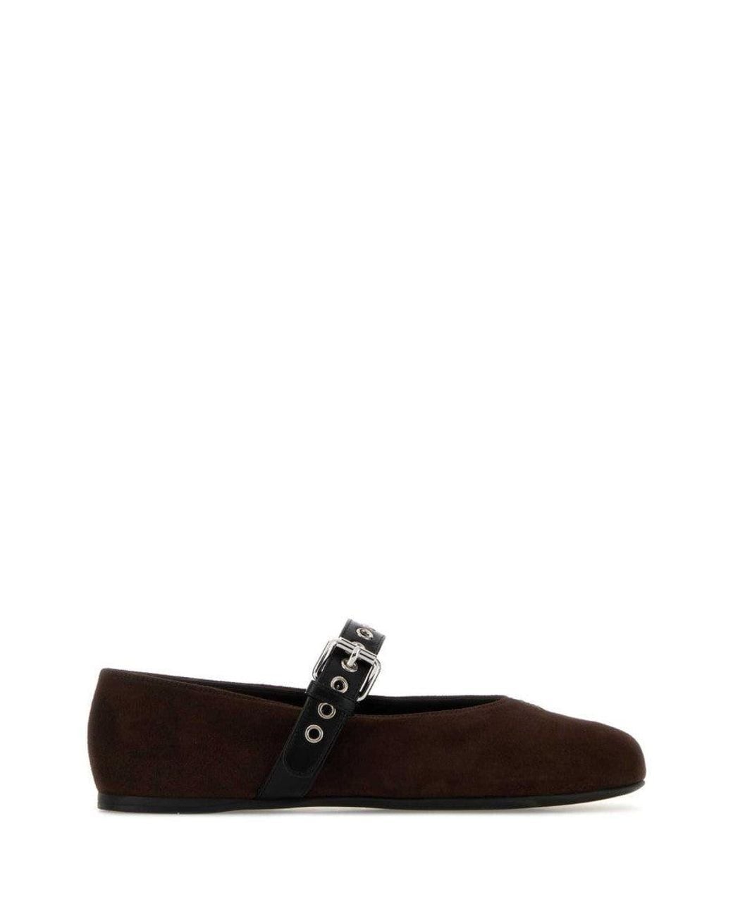 Miu Miu White Suede Ballet Flats