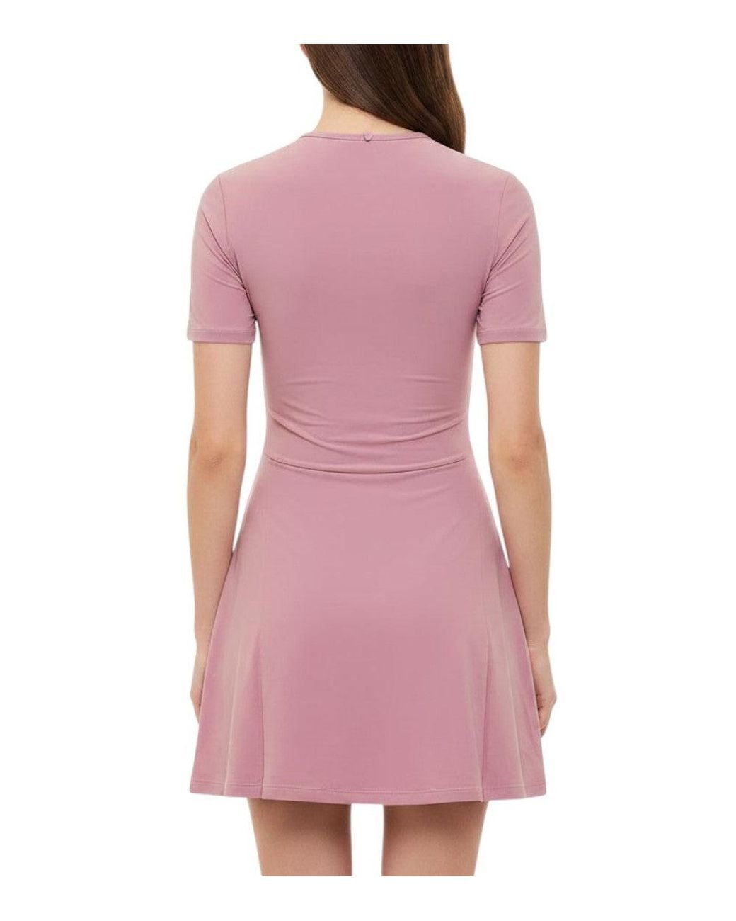 MARINE SERRE Pink Crew Neck Mini Dress