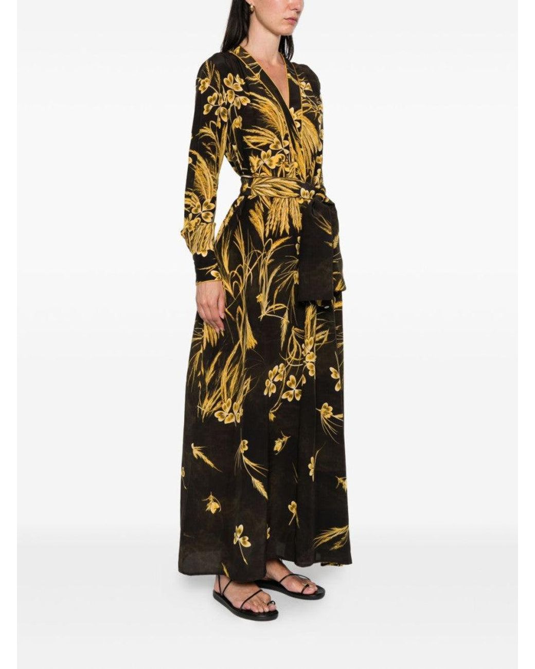 F.R.S For Restless Sleepers Brown Floral-Print Maxi Dress