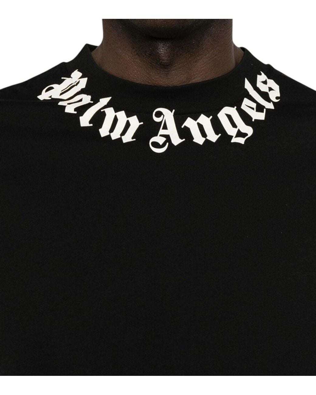 Palm Angels Black Logo Crew Neck T-Shirt for men
