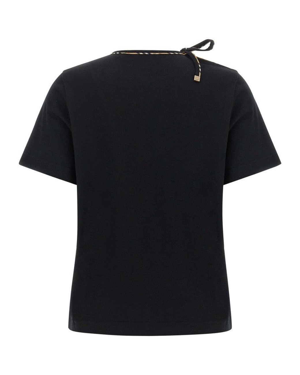 Burberry Black Solid Crew Neck T-Shirt