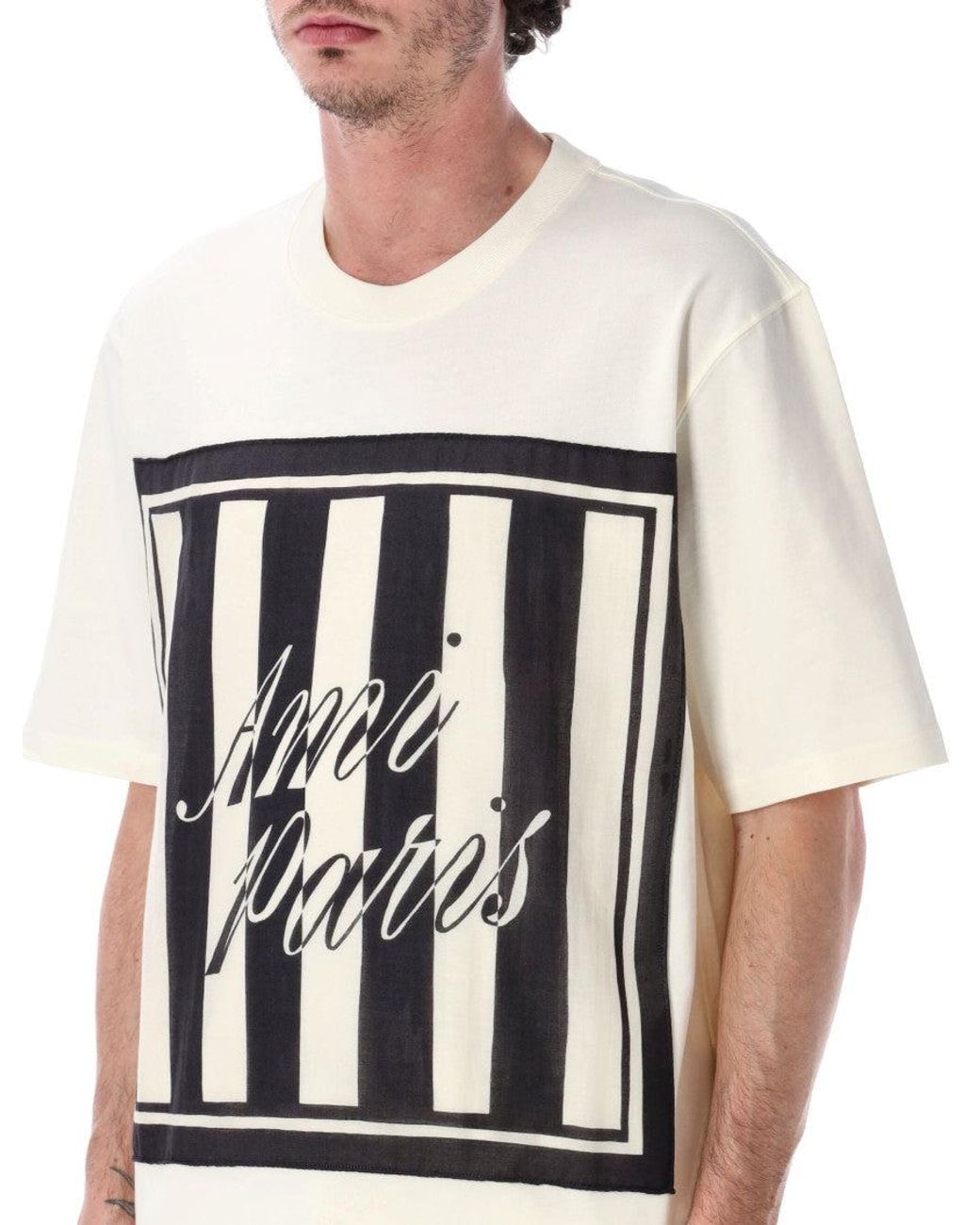 AMI White Off Crew Neck T-Shirt for men