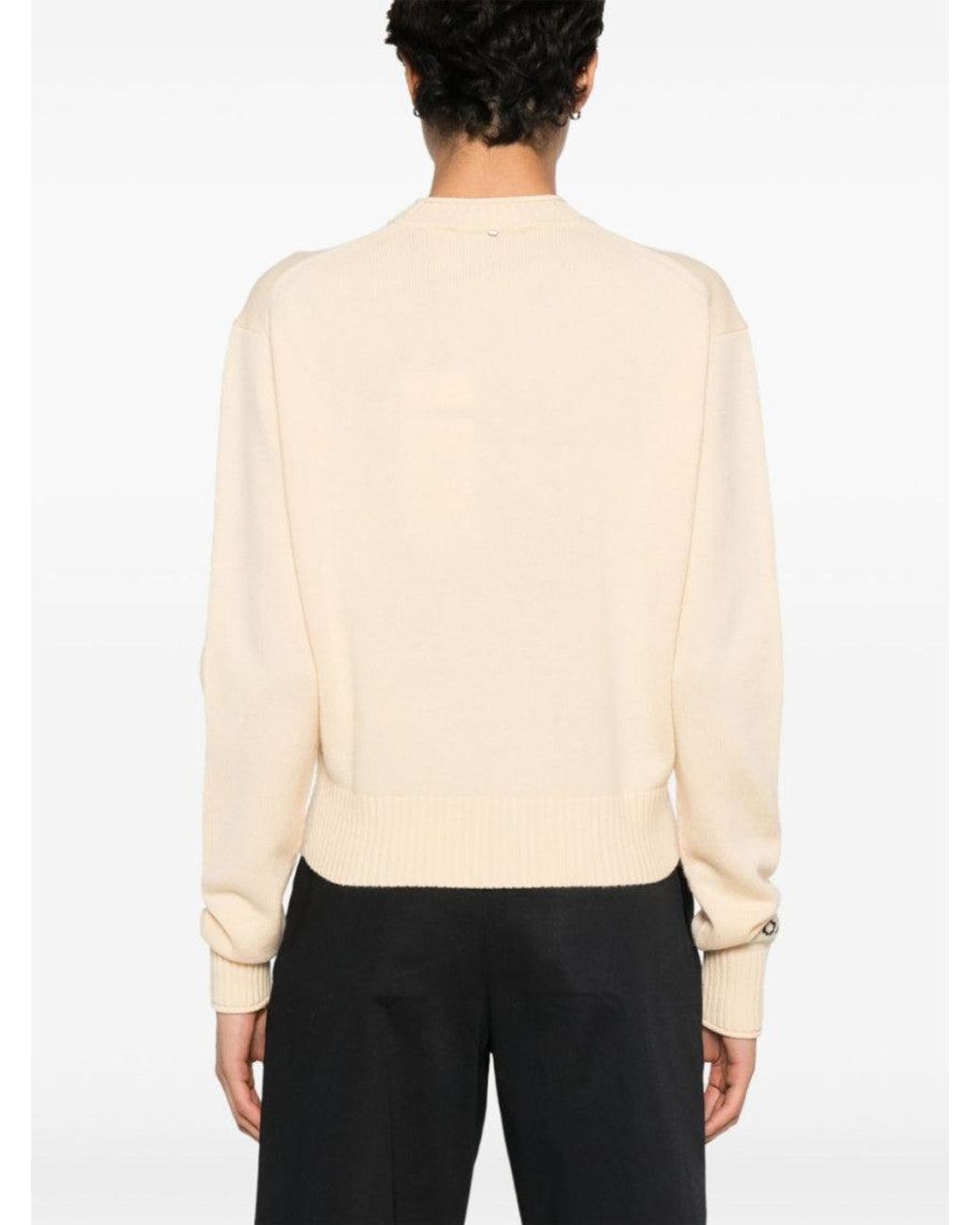 Sportmax White Wool Crewneck Sweater