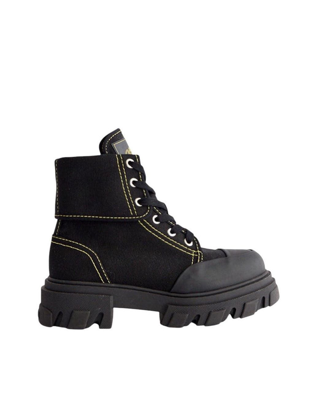 Ganni Black Lace-Up Boots