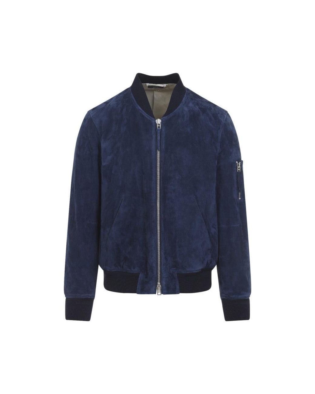 Tom Ford Blue Band Collar Jacket for men