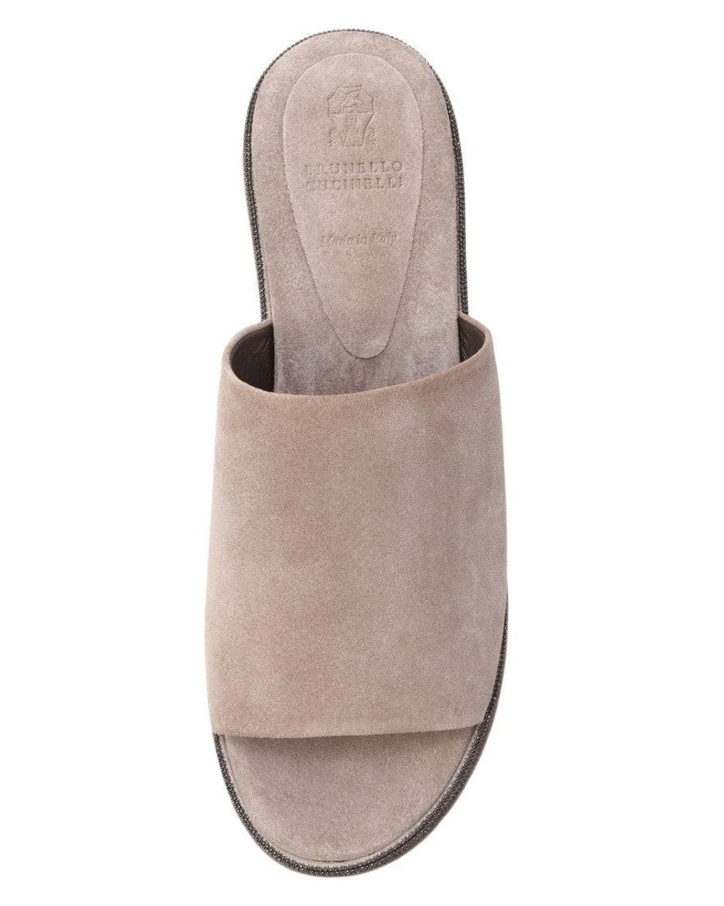 Brunello Cucinelli Gray Suede Wedges