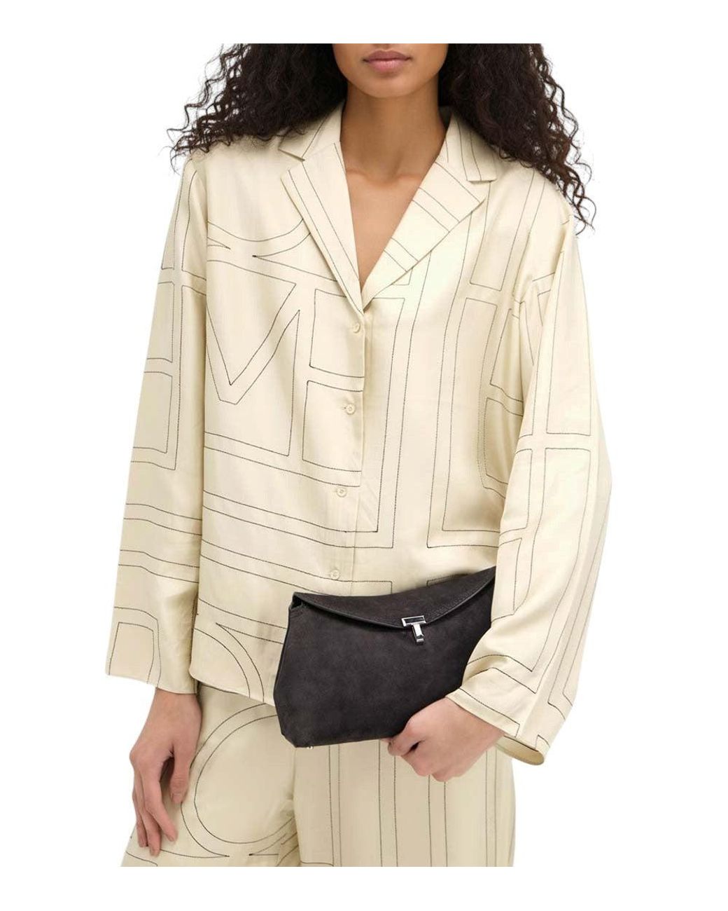 Totême Black Espresso T-Lock Clutch