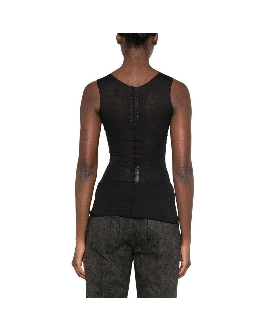 Rick Owens Black Boat Neck Top