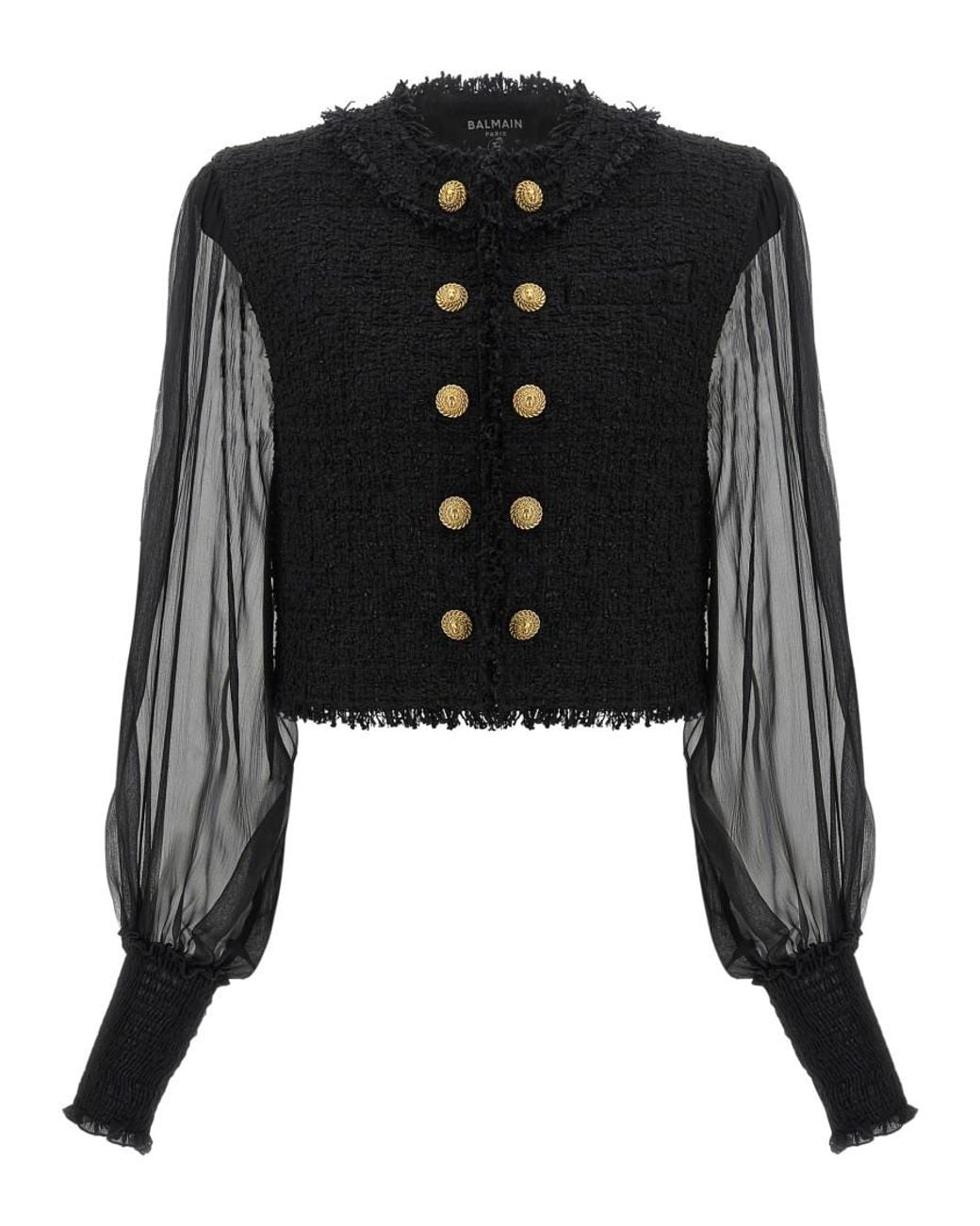 Balmain Black Notched Lapel Blazer