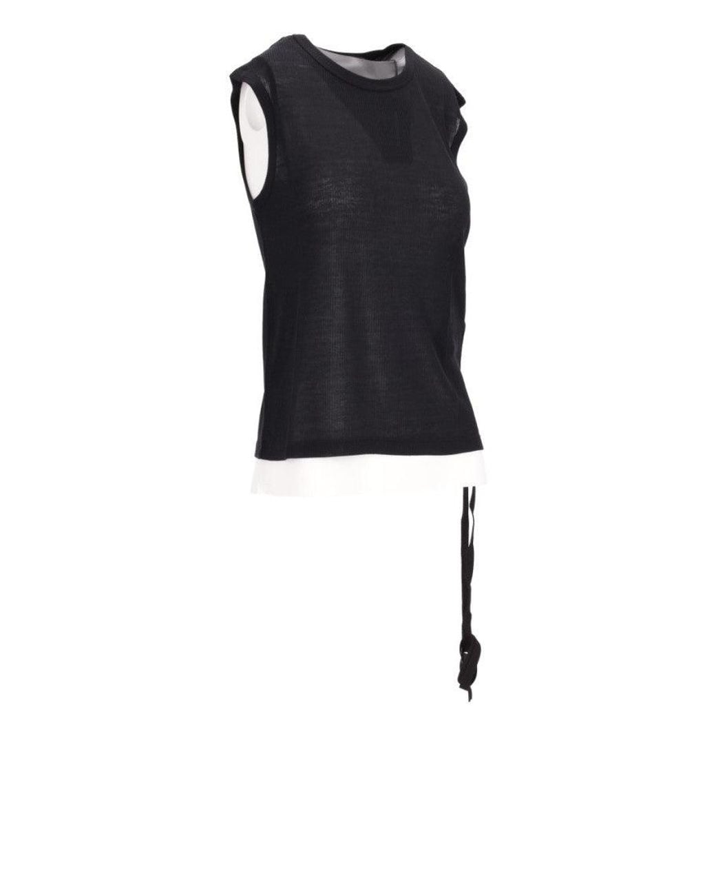 Ann Demeulemeester Black Ribbed Top