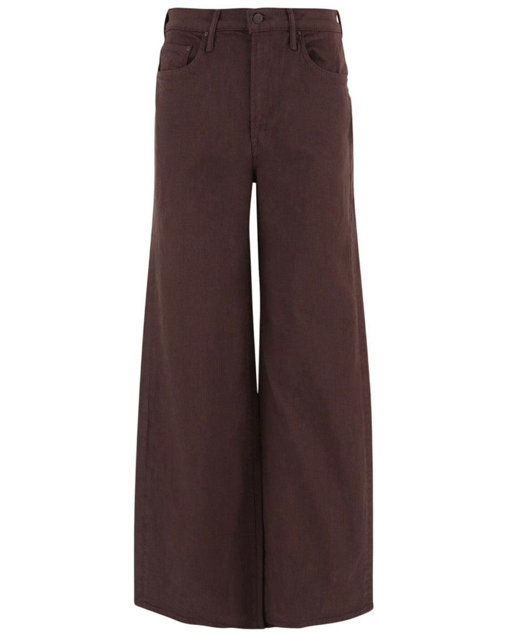 Mother Brown Flared High Rise Jeans