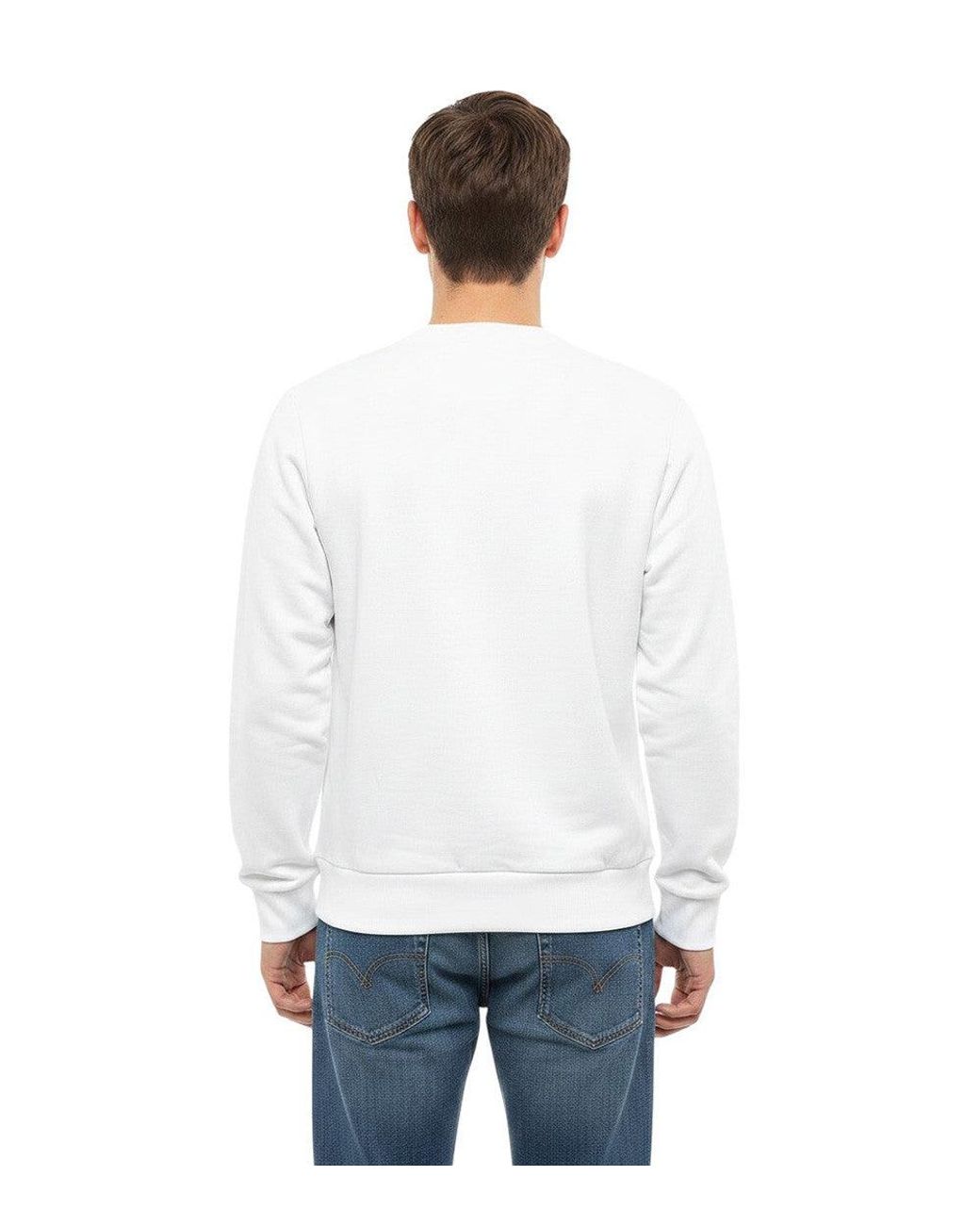 DIESEL White Crew Neck Sweatshirt for men