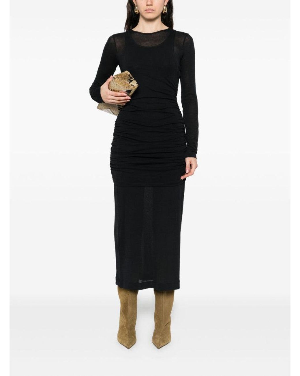 BITE STUDIOS Black Rigel Layered Gathered Dress