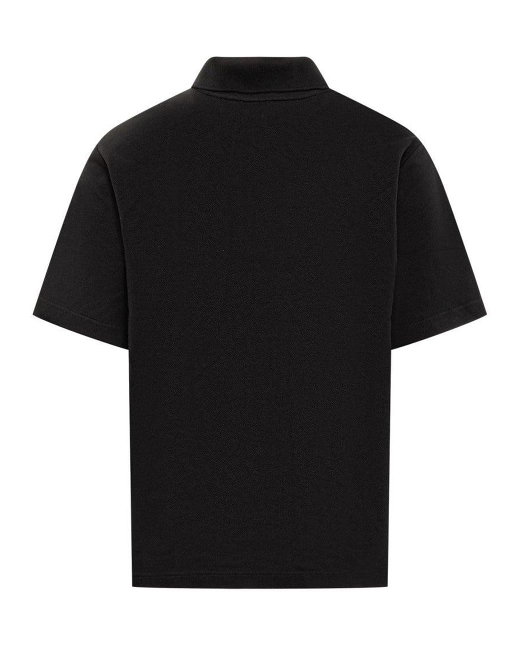 Burberry Black Solid Shirt Collar Polo for men