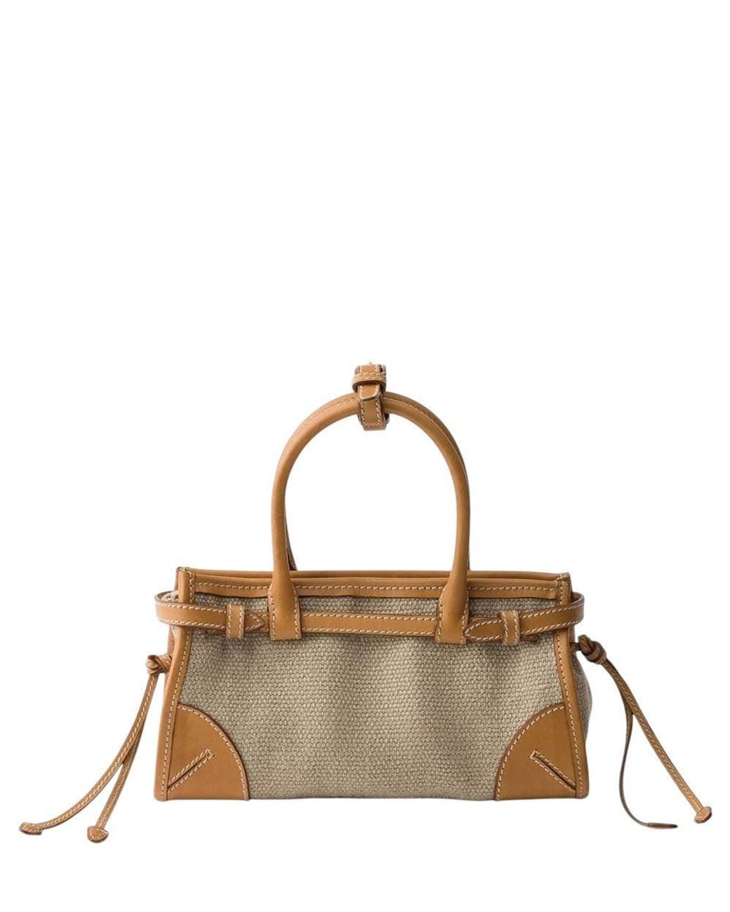 Prada Metallic Natural Bonnie Small Satchel