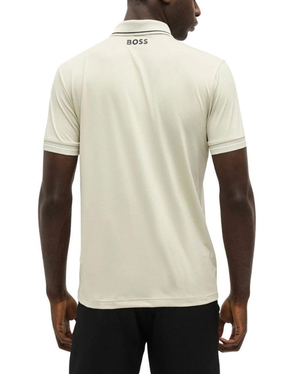 Boss White Shirt Collar Polo for men