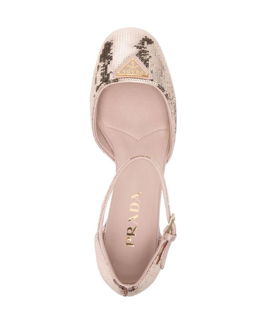 Prada Natural 35Mm Sequined Pumps