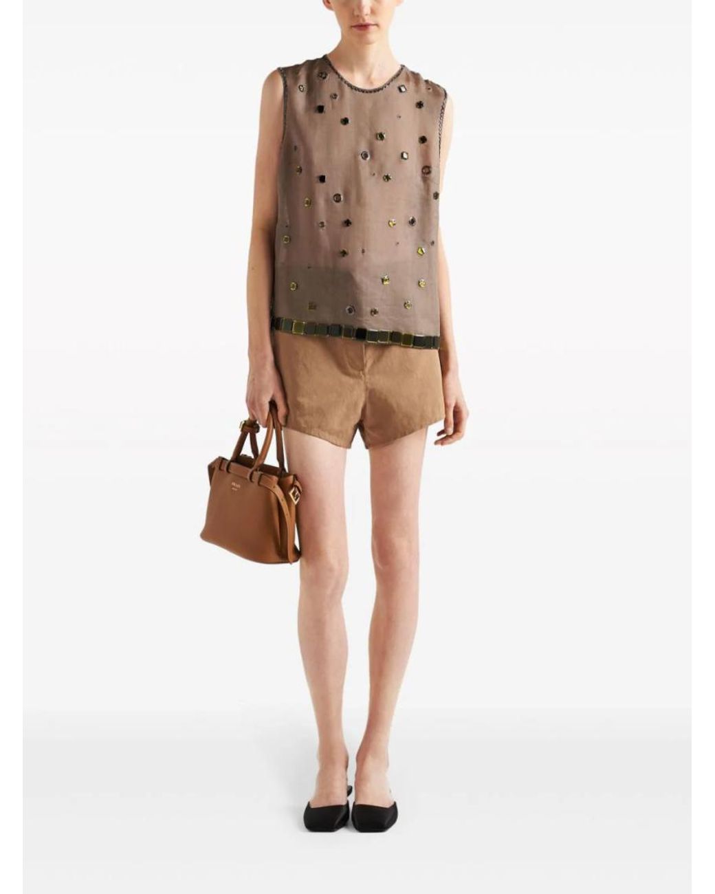 Prada Brown Leather Small Satchel Bag