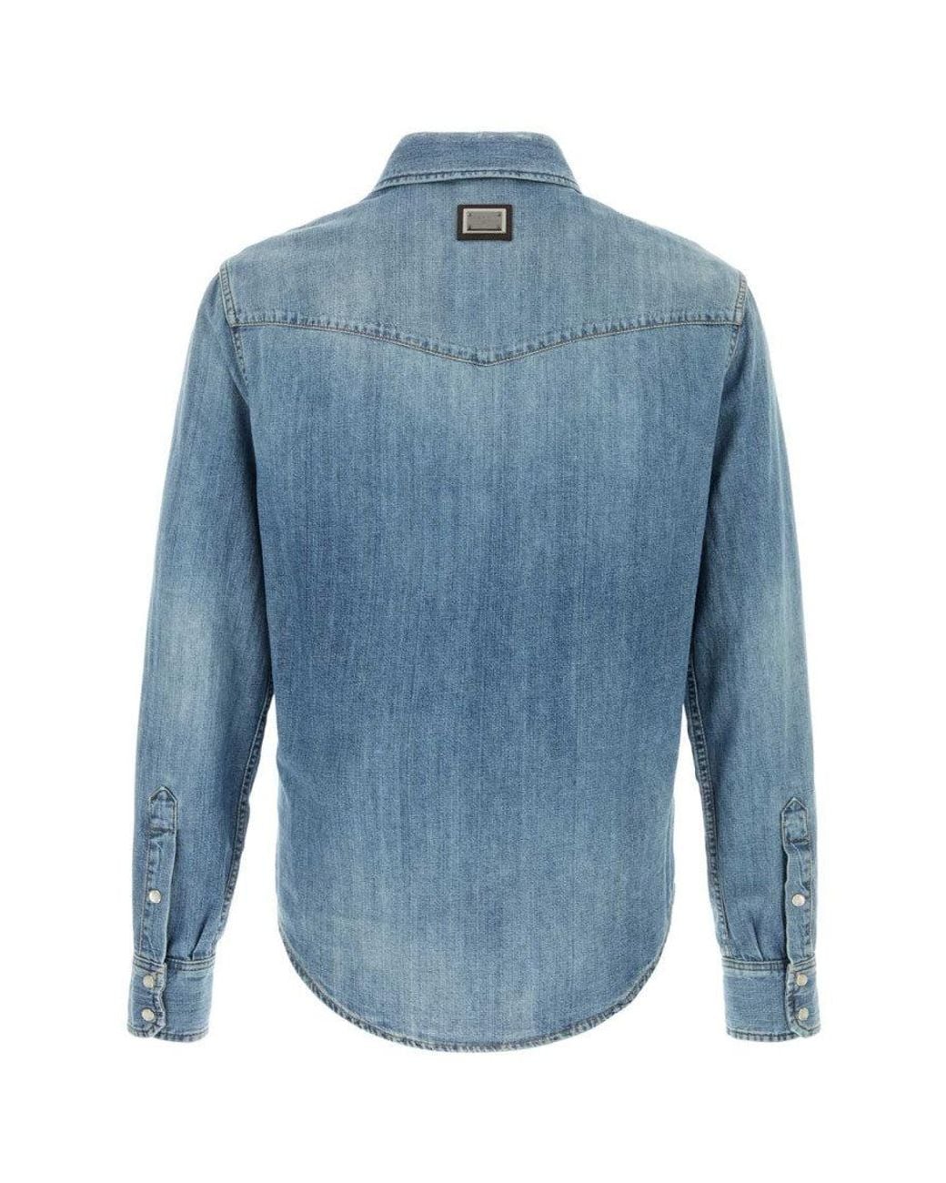 Dolce & Gabbana Blue Regular Distressed Shirt for men