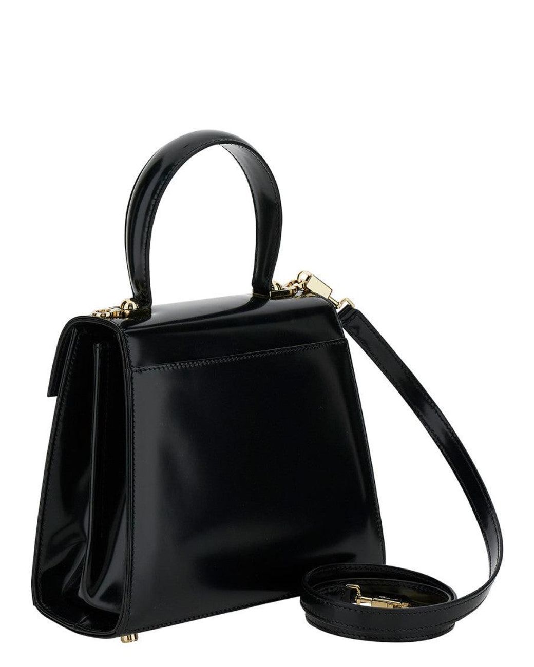 Ferragamo Black Gancini Small Satchel