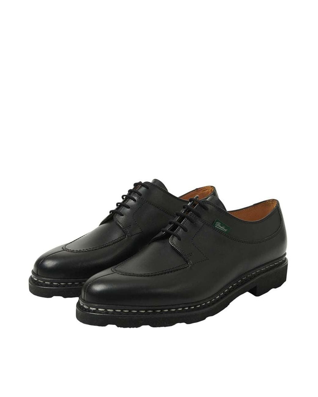 Paraboot Black Solid Avignon Lace Ups Shoes for men