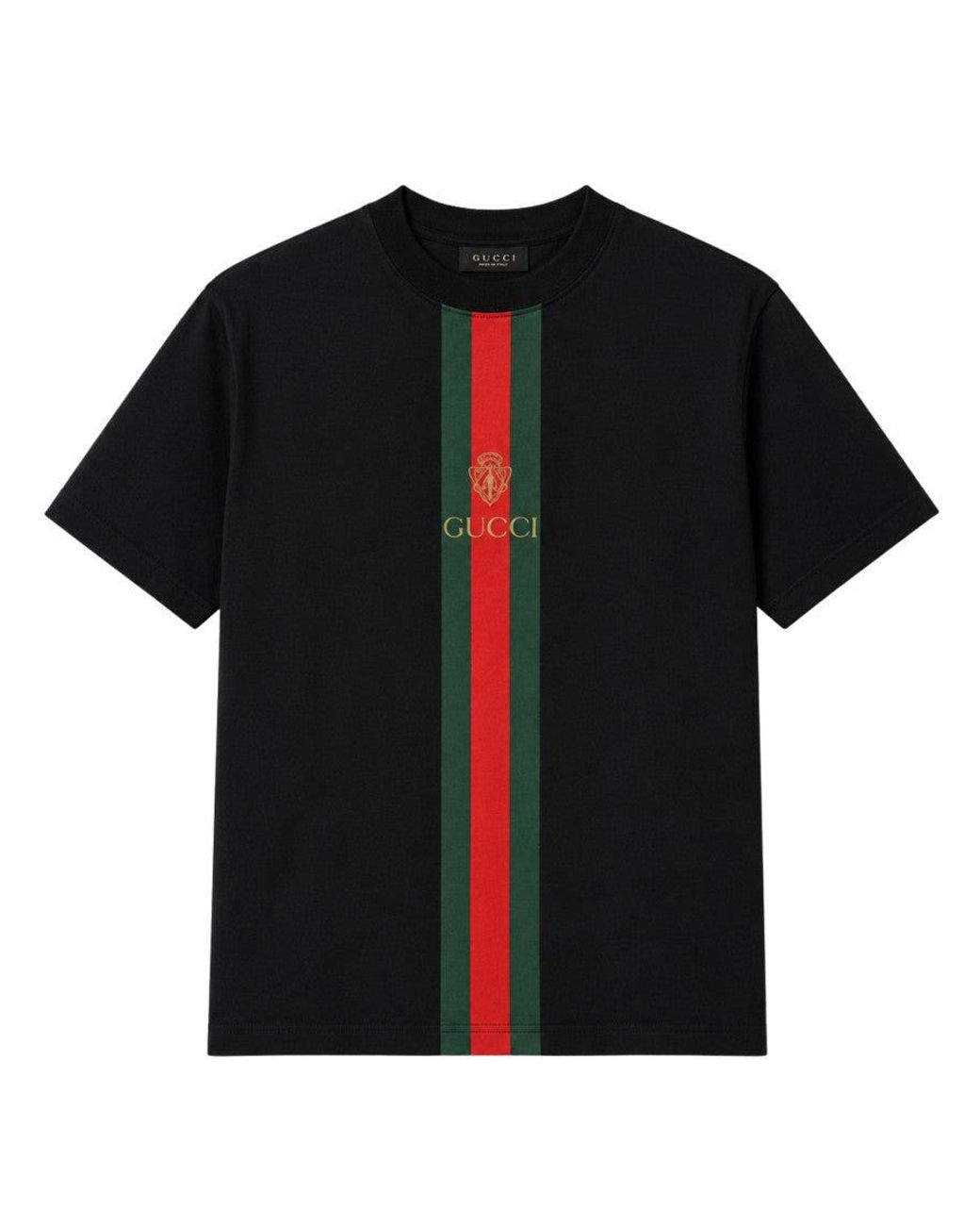 Gucci Black Crew Neck Logo T-Shirt for men