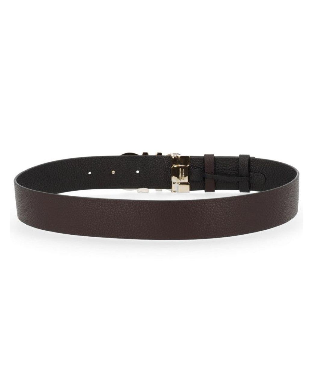 Ferragamo Black Reversible Hooks Belt Leather