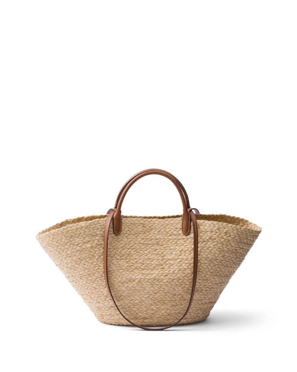 Prada Pink Natural Logo-Appliqué Tote