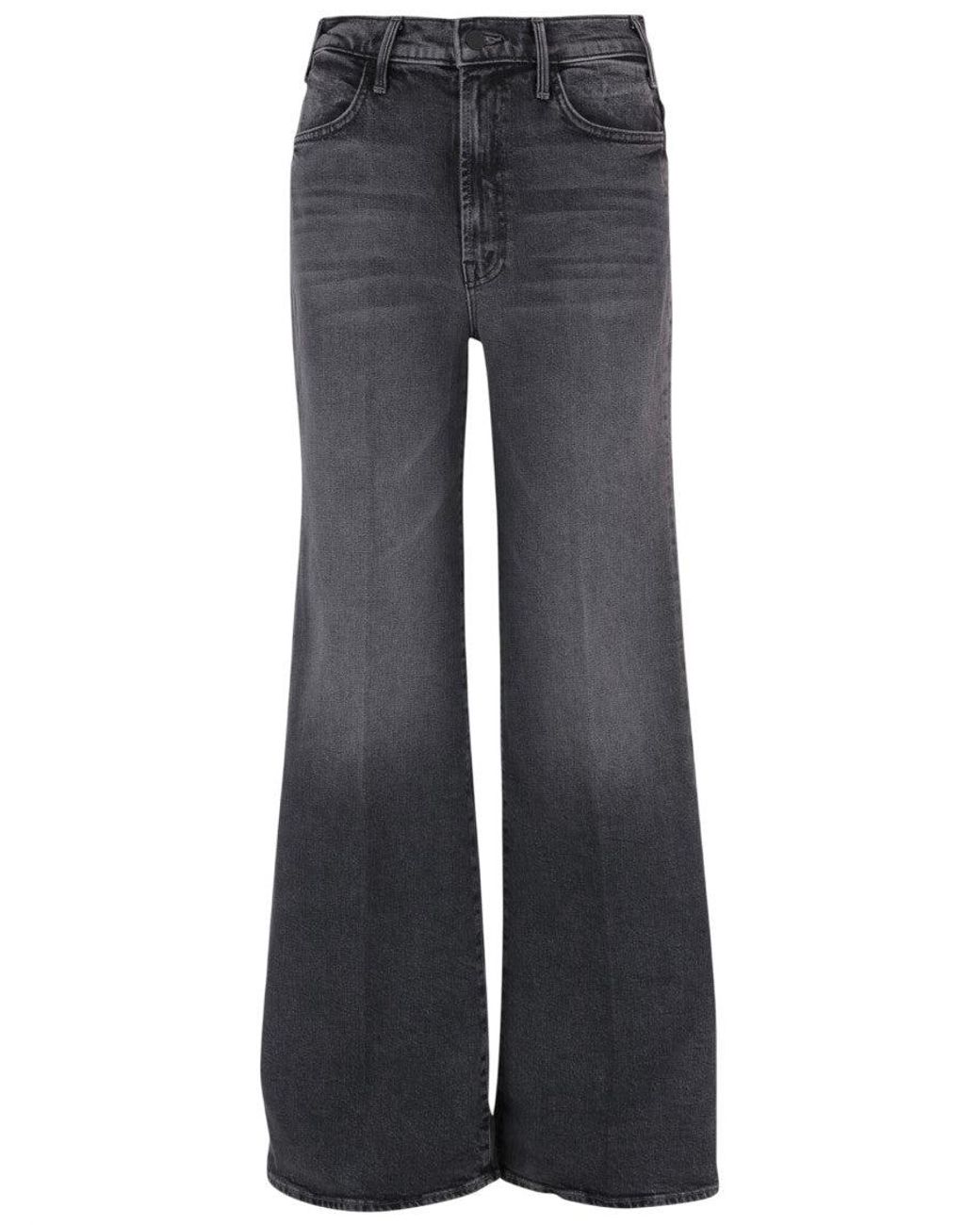 Mother Blue Dark Flared High Rise Jeans