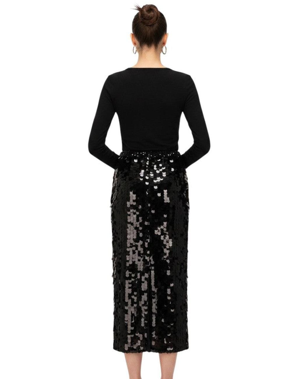 P.A.R.O.S.H. Black Embellished Maxi Skirt