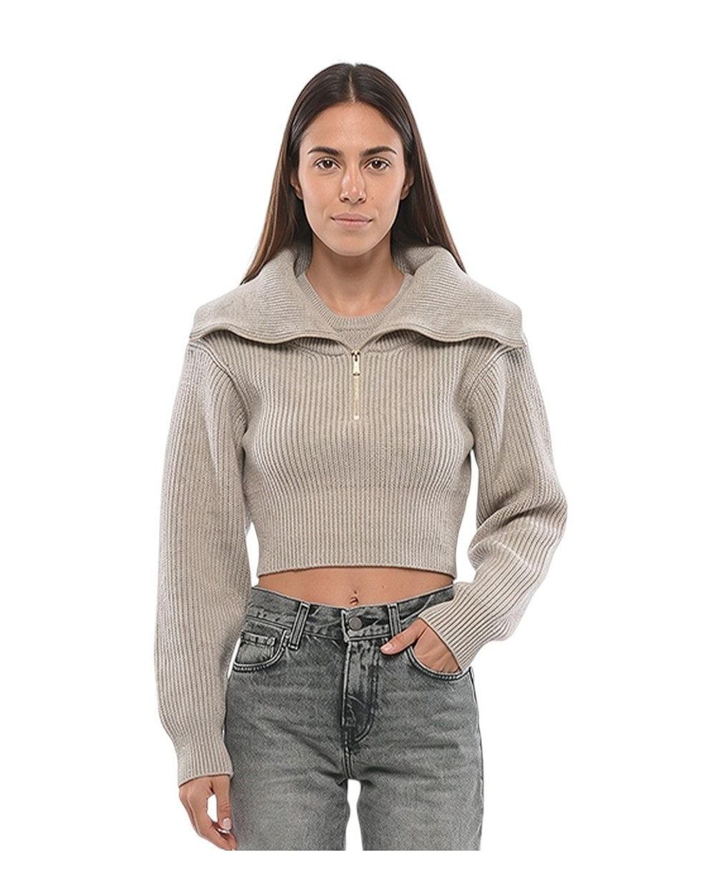 Jacquemus Gray Knitted Turtle Neck Sweater